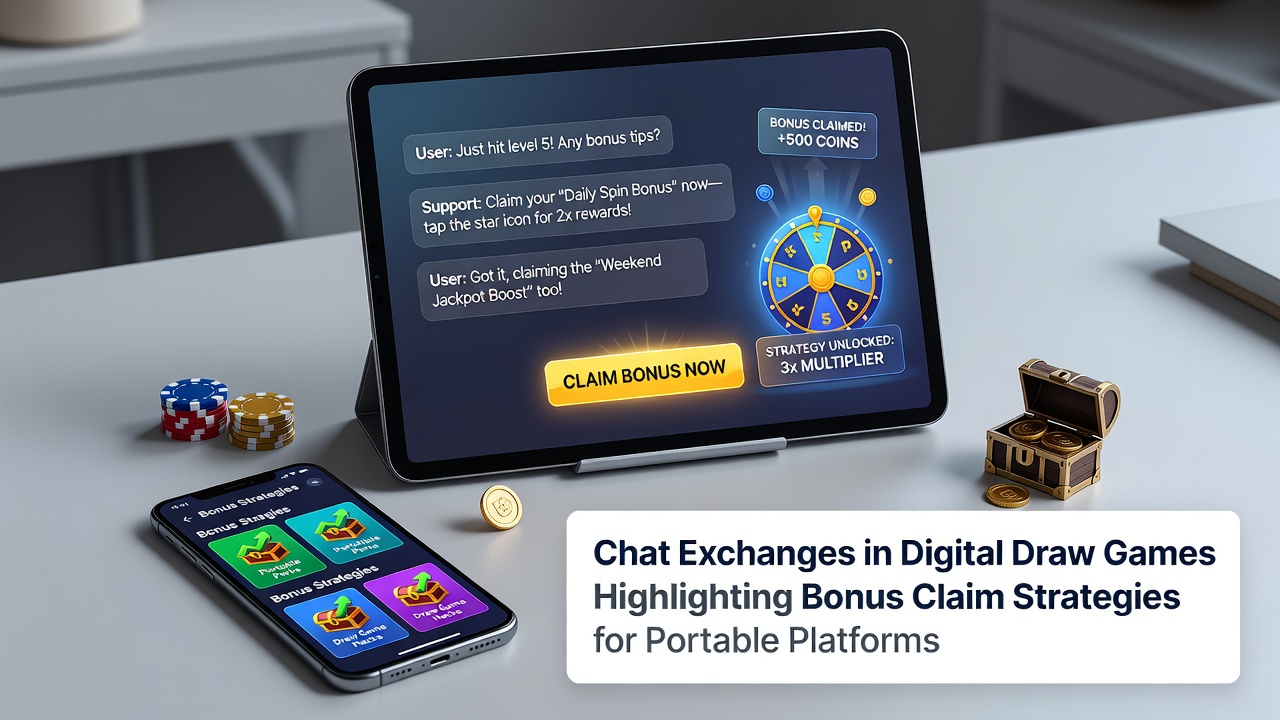 Players interacting through in-app chat features on mobile devices during digital draw games