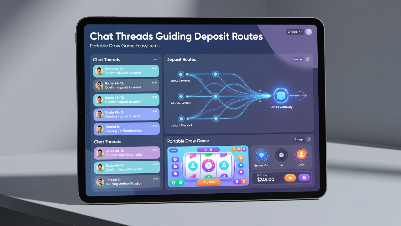 Mobile device showing chat interface within a draw game app alongside deposit options