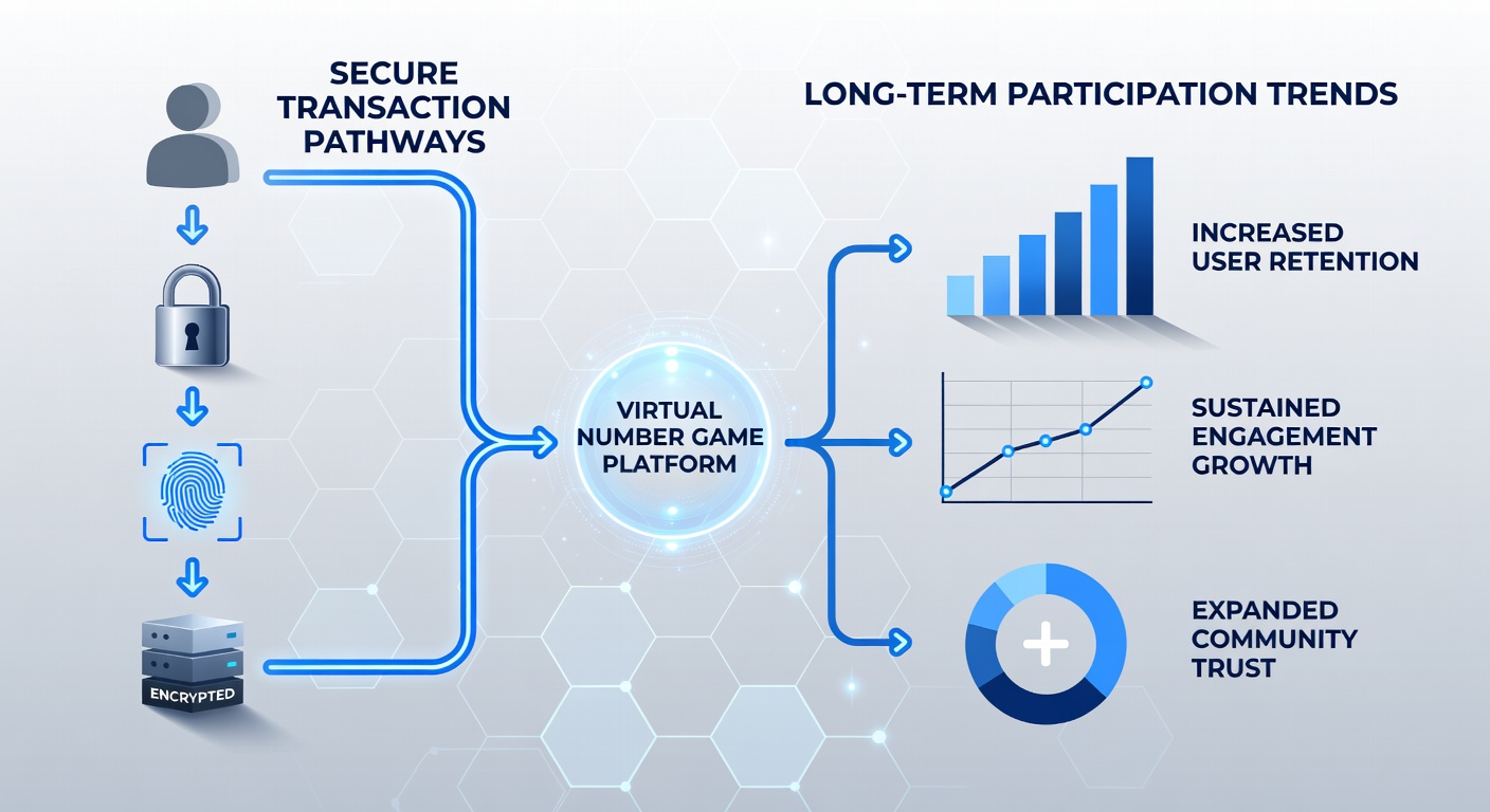 Secure digital payment pathways illustrated in virtual number game environments with encrypted transaction flows