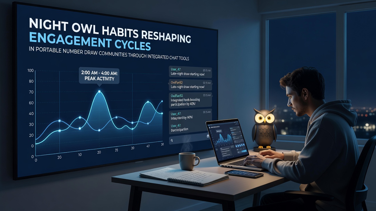 Night owl players engaging in late-night portable number draw sessions via mobile chat interfaces