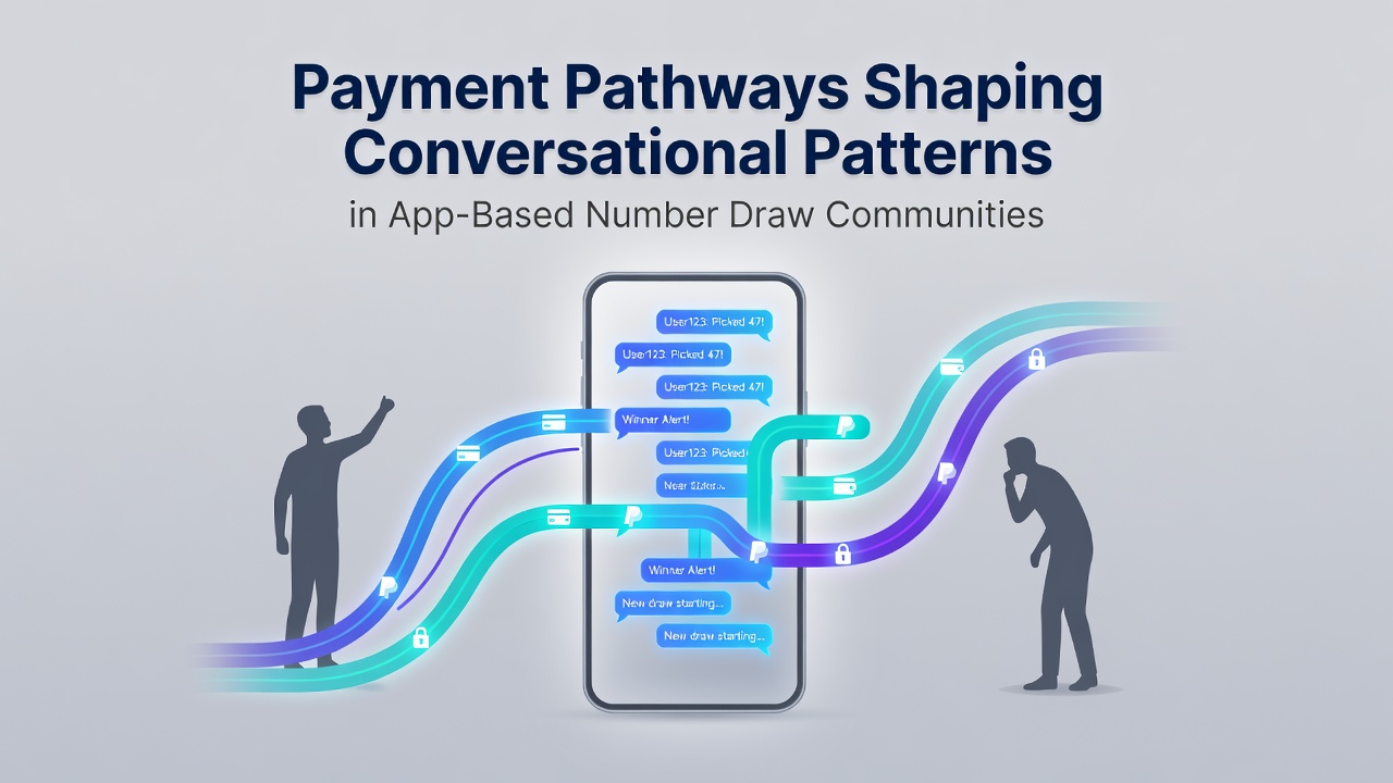 Illustration of mobile payment interfaces integrated with chat features in number draw apps
