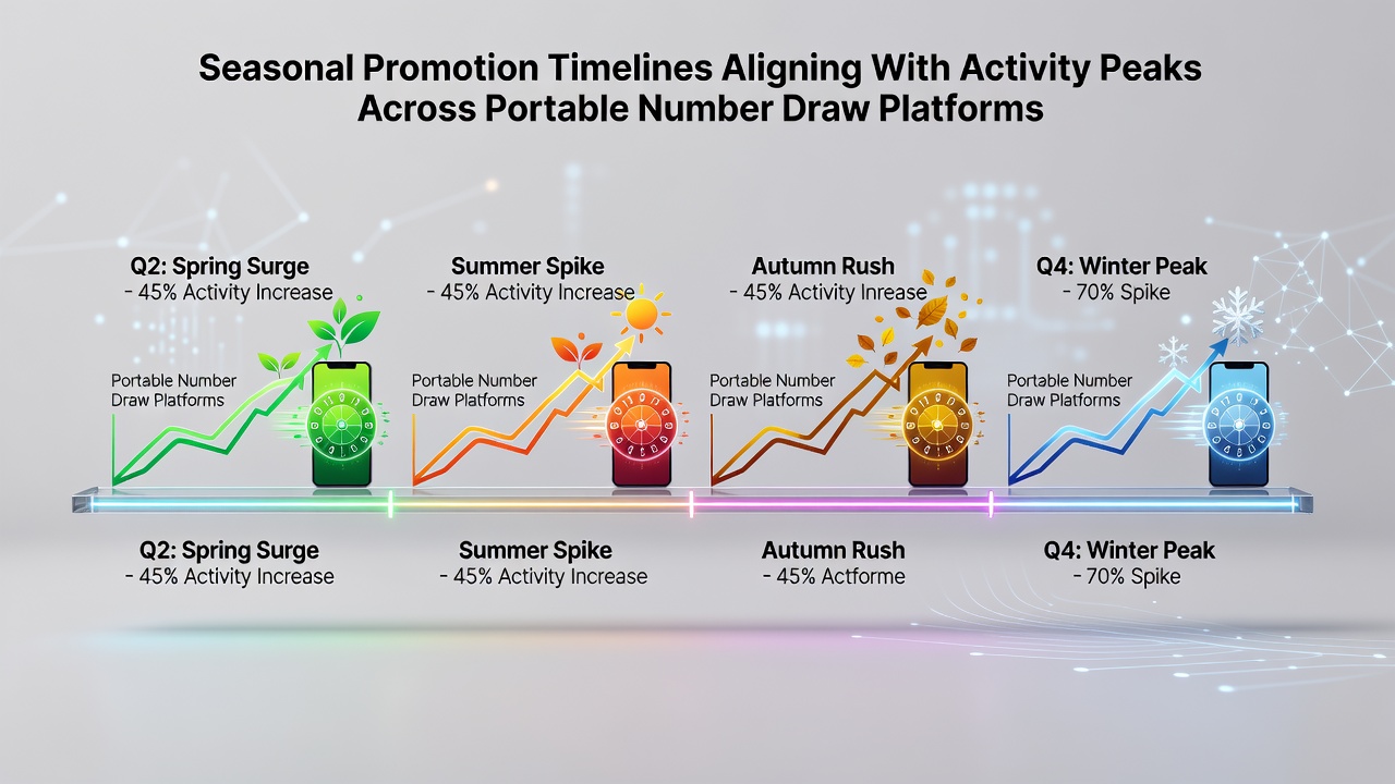 Mobile number draw platform showing seasonal promotion banners during peak activity periods