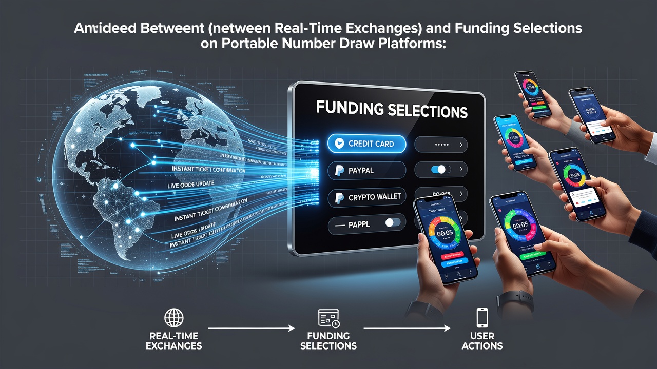 Mobile users engaging in real-time chat while selecting funding options on a number draw app interface