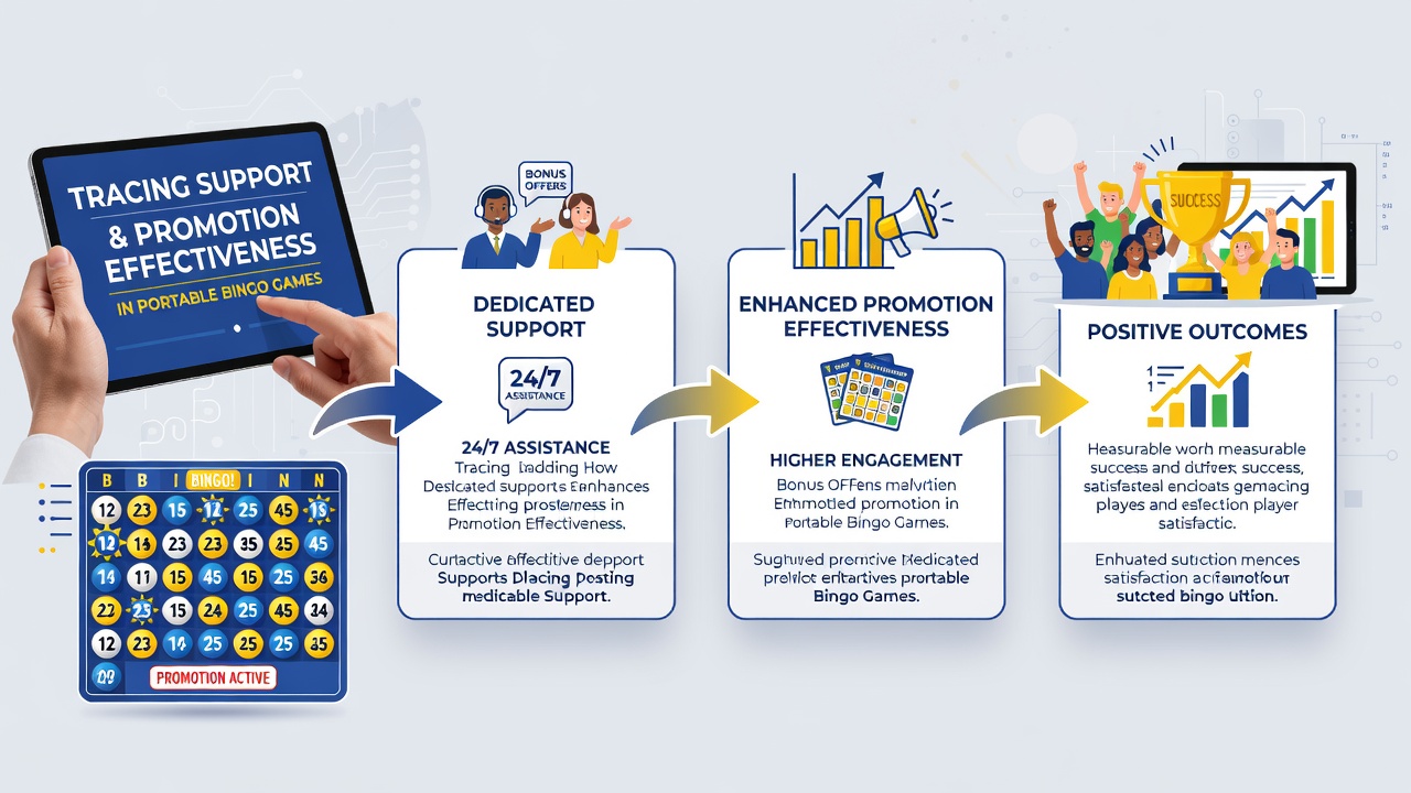 Mobile bingo promotion dashboard showing support interaction metrics